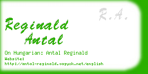 reginald antal business card